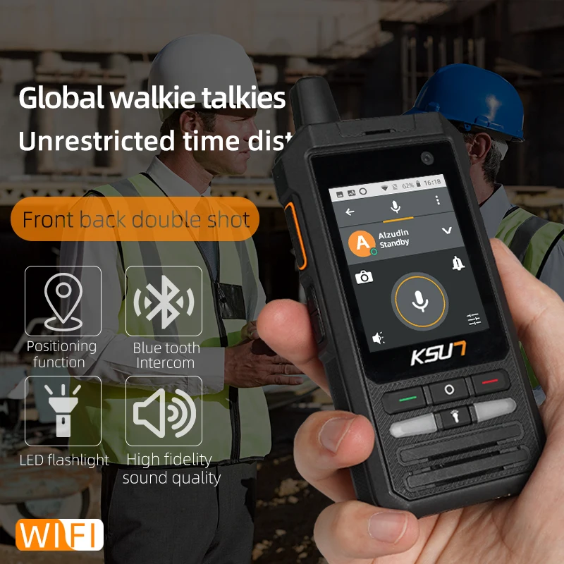 Compatible With ZELLO Walkie Talkie Phone 4G Android WIFI Blue-Tooth Touch Screen Two Way Radio Global Long Range KSUN ZL20