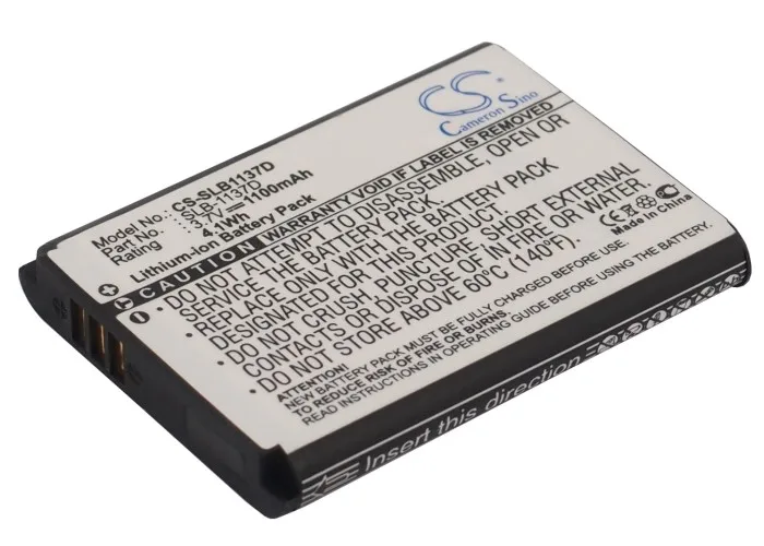 Camera Battery For Samsung Digimax L74W NV100HD NV106 HD NV30 NV11 i80 NV103 NV40 L74 Wide TL34HD i100 NV24HD i85 SLB-1137D