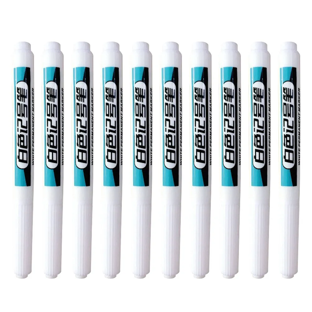 

10Pcs Multi-Use Oil-Based Marker Pens Clear Ink Nonfading for Woodwork Construction Metal Painting Deep Hole Marking