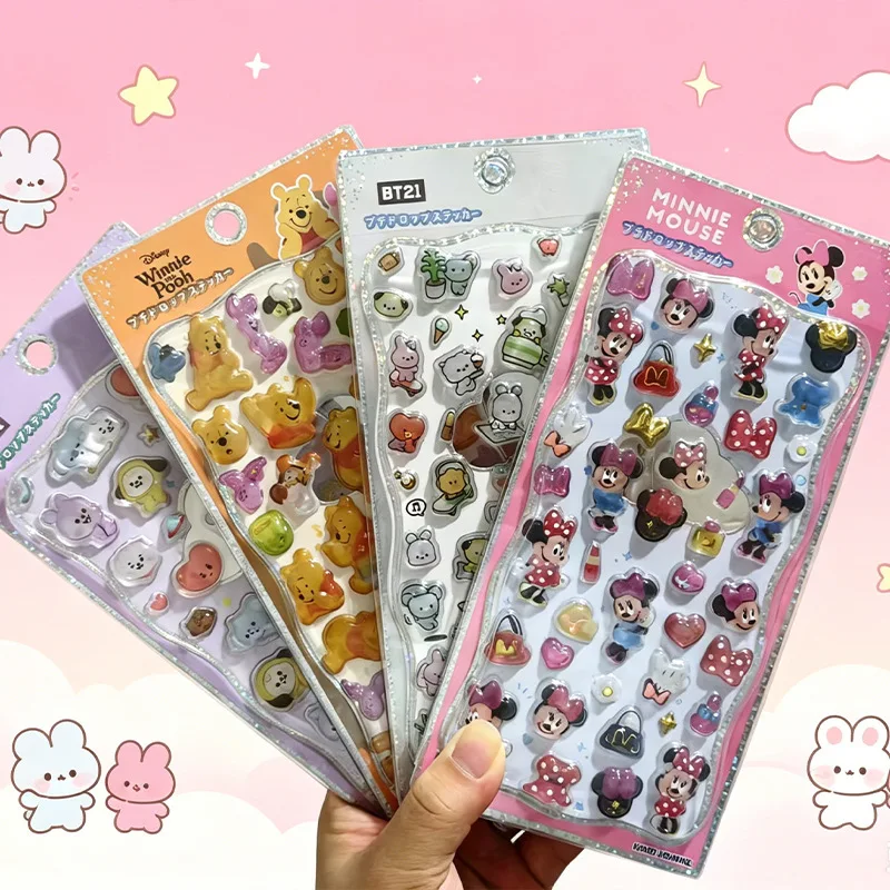 40pcs Japanese 3d Crystal Relief Stickers Cute Diy Mobile Phone Case Decoration Children'S Handbook Toy Stickers Gift
