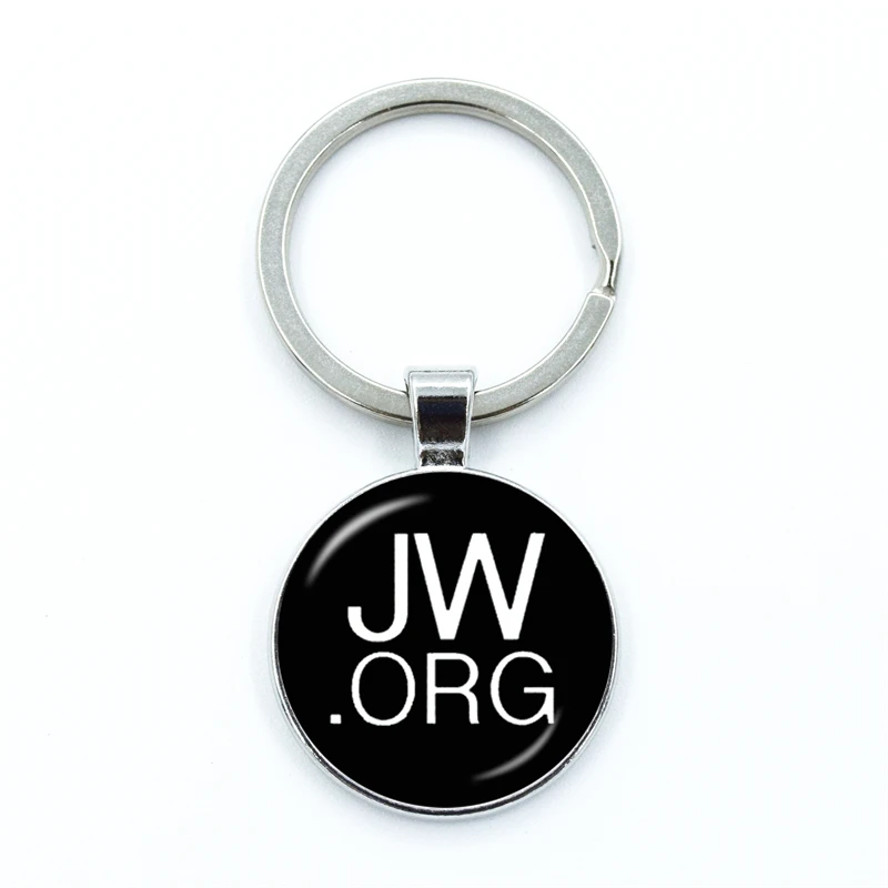 New JW.ORG Keychain Jehovah's Witnesses JW Pendant Glass Photo Cabochon Keyring Car Key Charms Jewelry Gifts