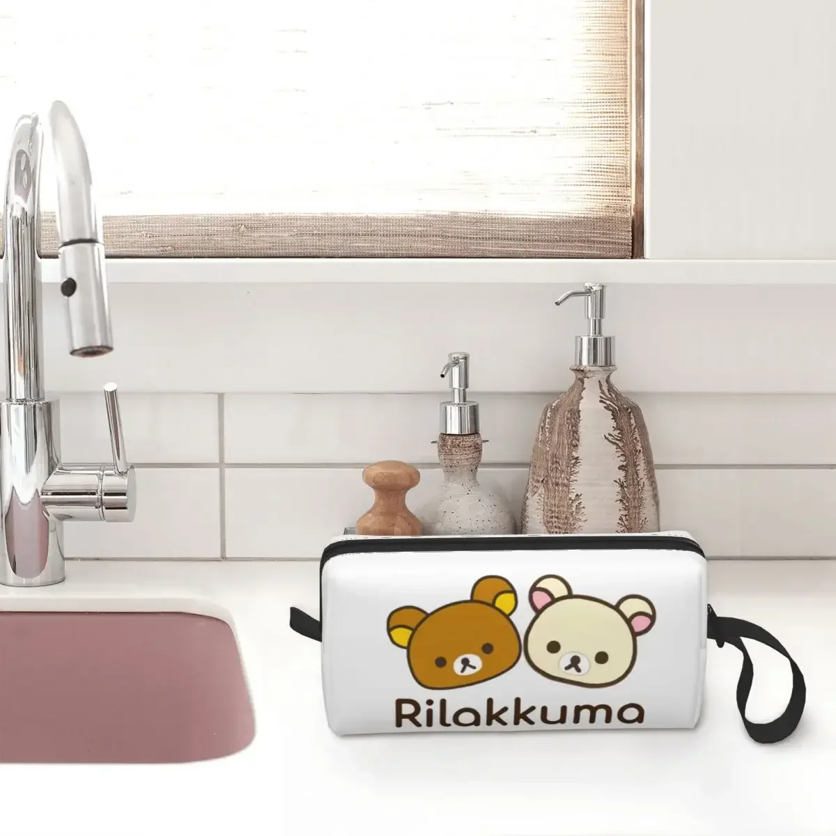 Rilakkuma And Korilakkuma Cosmetic Bag Women Makeup Bags Cartoon Travel Waterproof Toiletry Bag Organizer Storage Bag