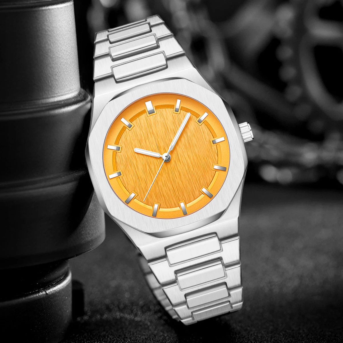 Wholesale Men Fashion Watch Stainless Streel Urtra Thin Business Wristwatch Quartz Waterproof Reloj Hombre Gift Clock