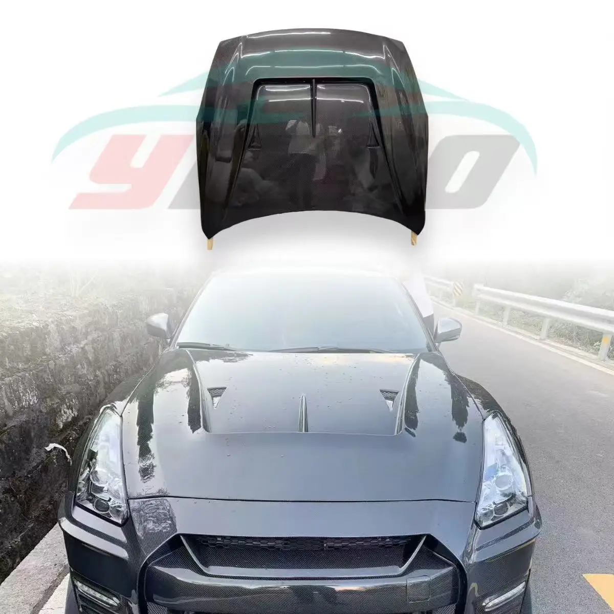 Suitable for Nissan GTR R35 Modification Upgraded LB Carbon Fiber Front Hood Hood