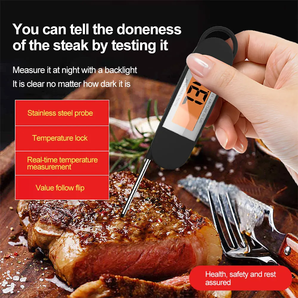 Digital Meat Thermometer Instant Read Food Thermometer for Cooking Kitchen Thermometer Probe with Backlit for Turkey Candy