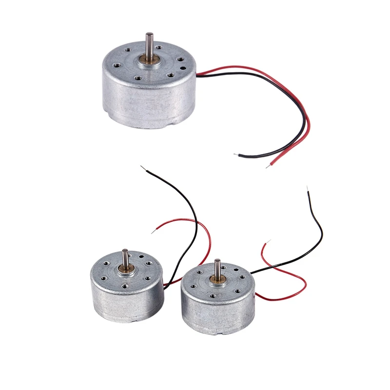 1X 1700-7300RPM 1.5-6.5V High Torque Cylinder Electric Mini DC Motor & 2PCS RC300 6000RPM DC 1.5-9V Micro-Motor