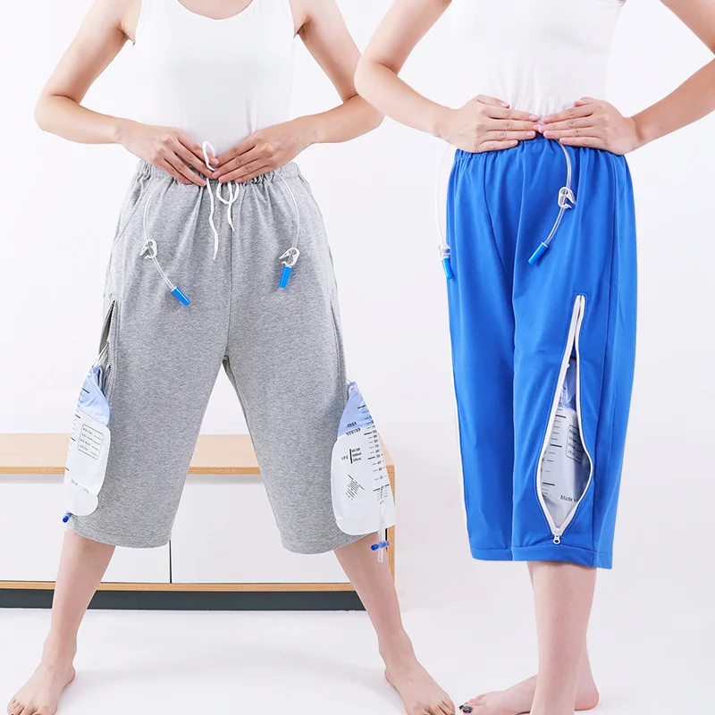 

Unisex Pure Cotton Four Seasons Seven-Foot Pants with Fixed Buttons Large Capacity Drainage Bag Shorts for All Seasons
