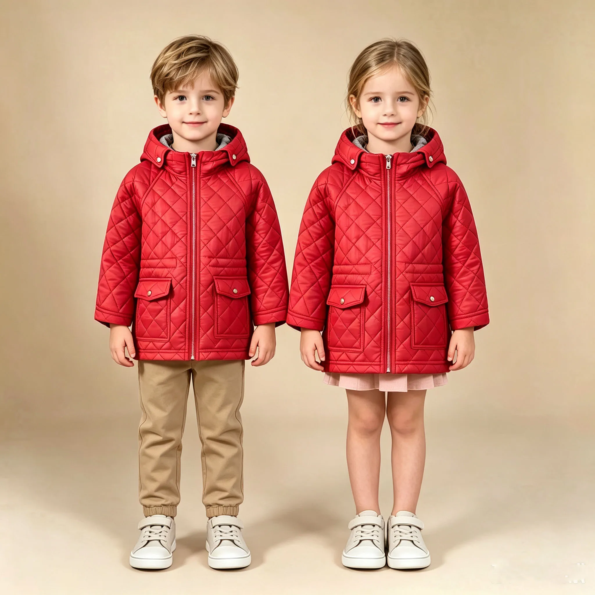 Boys Girls Thick Jackets Winter Kids Padded Fleece Warm Coats Children Hooded Cotton Outerwear Kids Clothes Cashmere Snowsuit