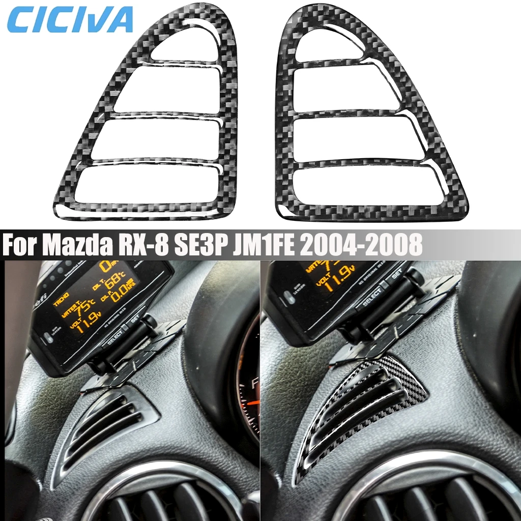 

Carbon Fiber Car Accessories Dashboard Air Vent Outlet Interior Cover Trim Modified Sticker For Mazda RX-8 SE3P JM1FE 2004-2008