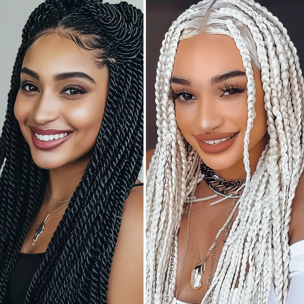 Extensão De Cabelo Sintético Para Mulheres, Cabelo De Crochet, Torção Africana, Senegalesa, Faux Locs, Envoltórios, Trança Jumbo, Lã