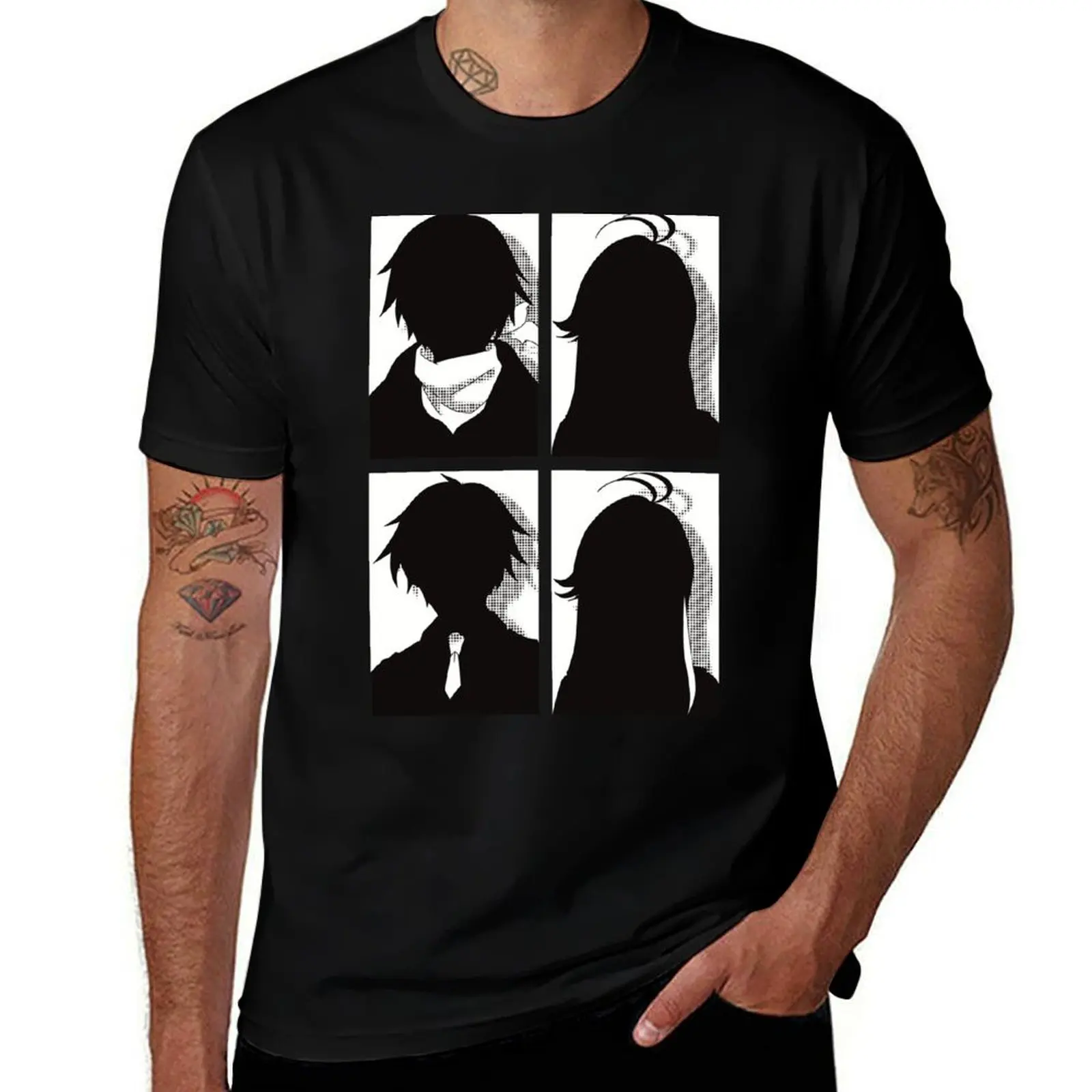 

main art black merch All anime design nouzen m in pop silhouette Vladilena six x character Shinei or white T-Shirt Eighty and 86
