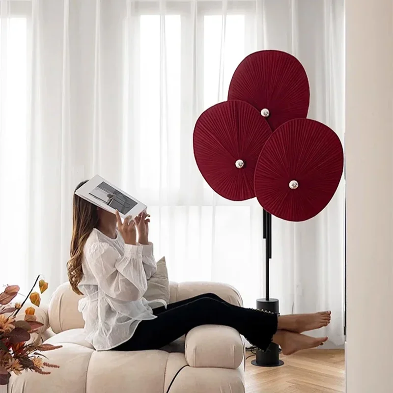 Red Nordic Minimalism Fan Shaped LED Sofaside Floor Lamp Homestay Dining room Designer Lamps Lighting Decor Fixtures
