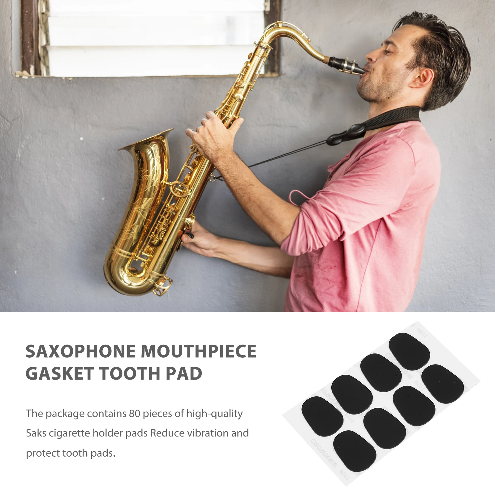 

80 Pcs Flute Mouthpiece Gasket Food Grade Silicone Cushion for Clarinet Oboe Saxophone Teeth Pad Environmentally Friendly