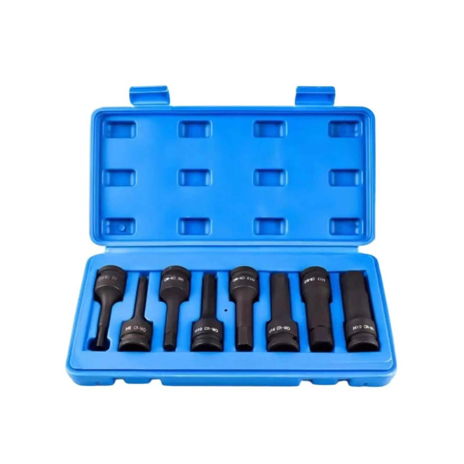 Professional 1/2 Drive Impact Socket Wrench Set 8pcs Allen Hex Bits H5-H19 for Garage Tools