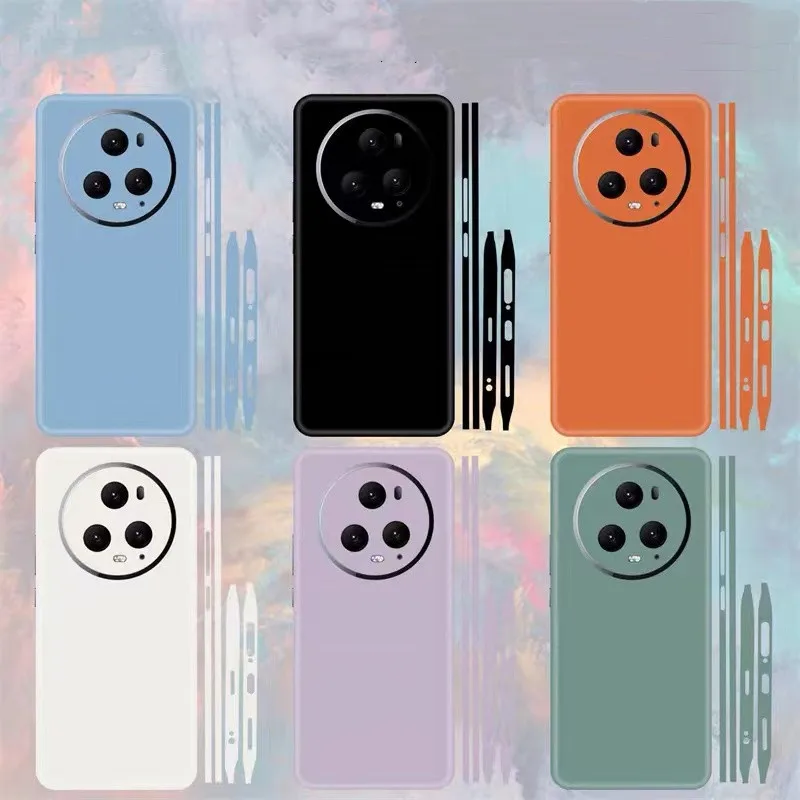 Простая цветная наклейка 3M для Huawei Honor Magic5 6 pro, задняя часть + Защитная пленка для бокового экрана, чехол, матовая наклейка