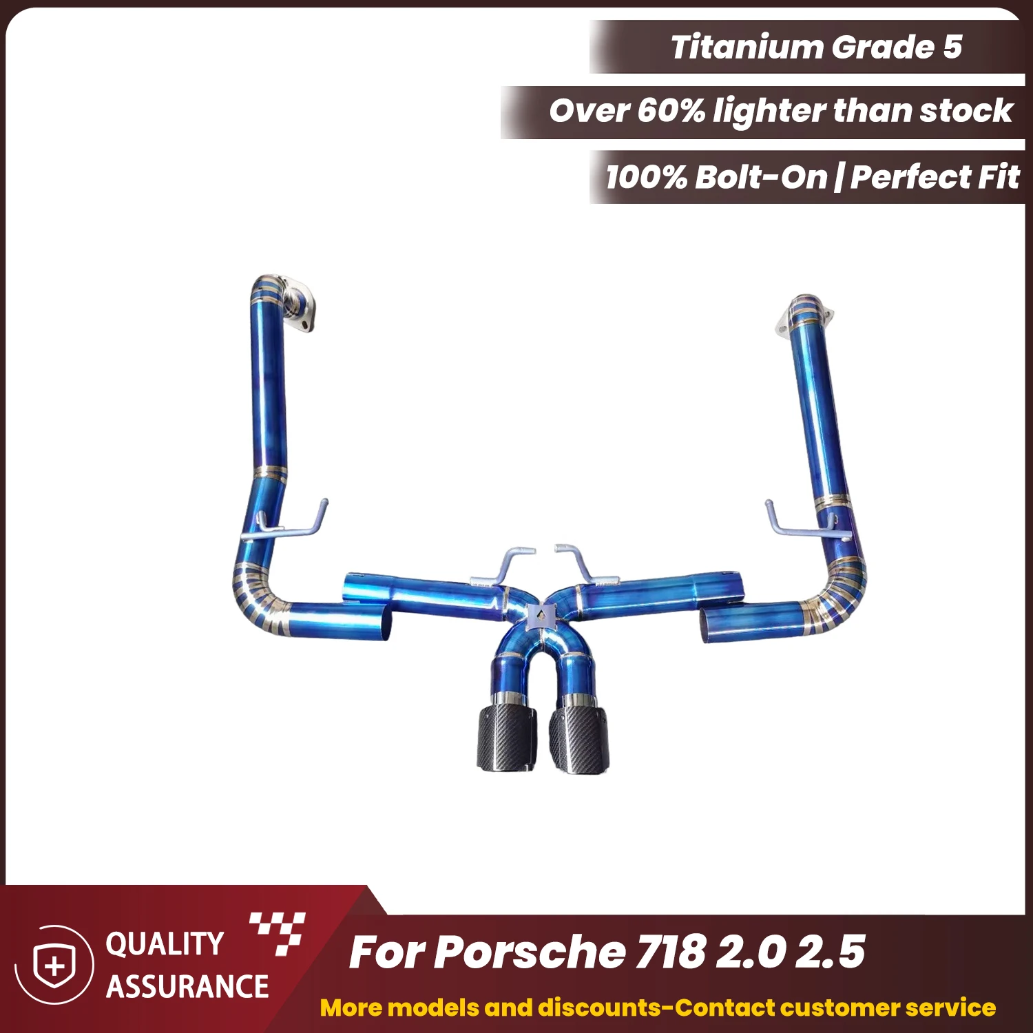

Titanium Catback Direct exhaust ECCF for Porsche 718 2.0 2.5 Aggressive Sound Plug & Play No Tuning Warranty Safe