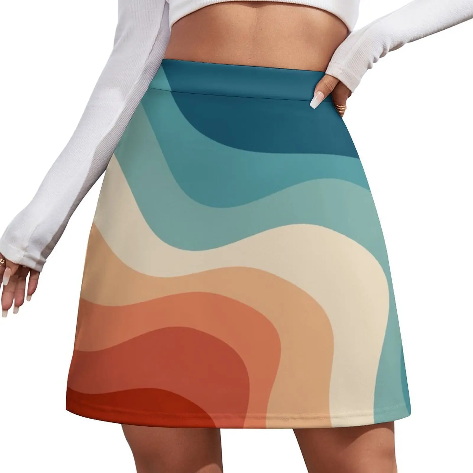 

Retro style waves Mini Skirt Woman skirt dress Mini Skirt