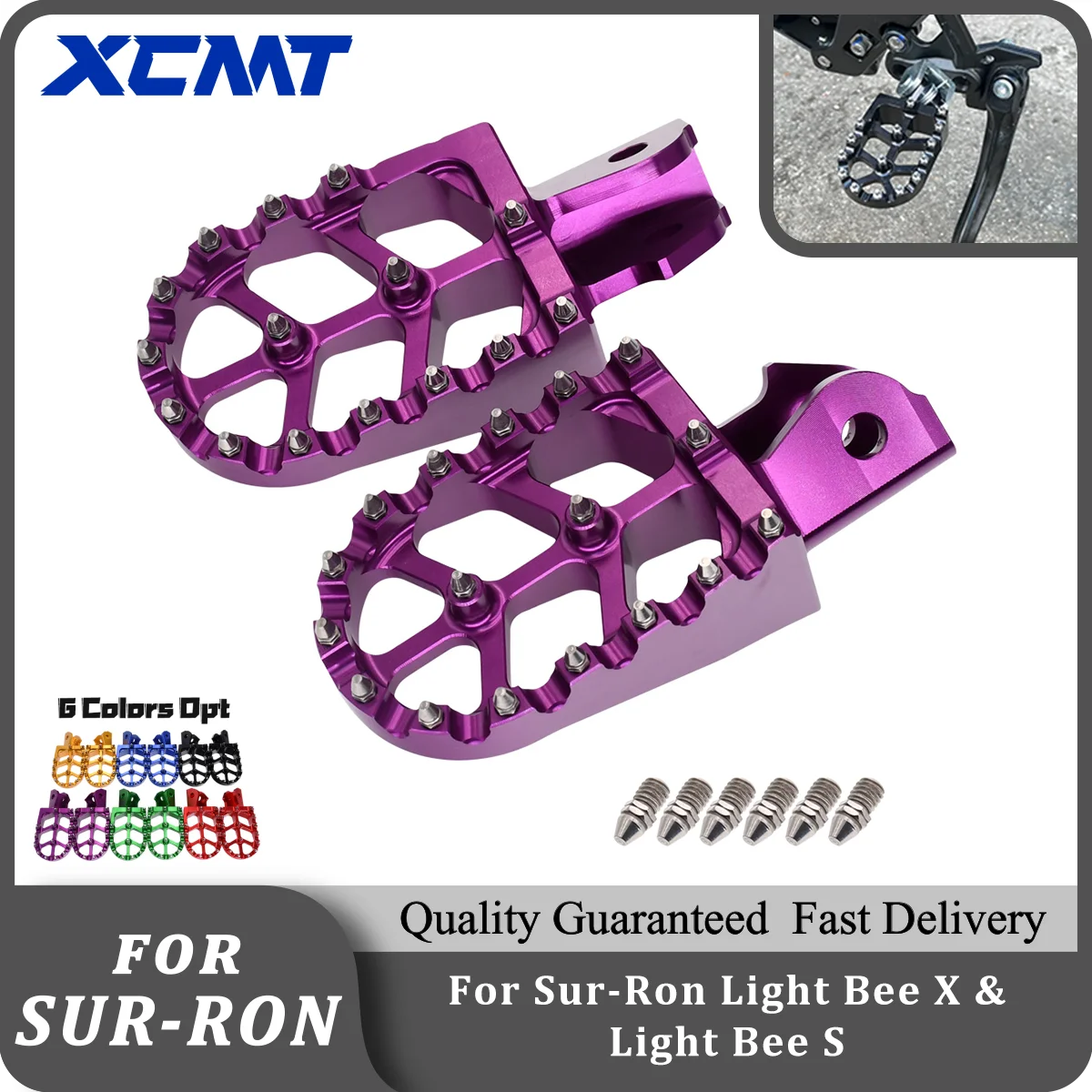 

Footpegs Bracket Pedals Foot Pegs Motorcycle CNC Electric Motocross Bike For Sur-Ron Sur Ron Surron Light Bee S & Light Bee X