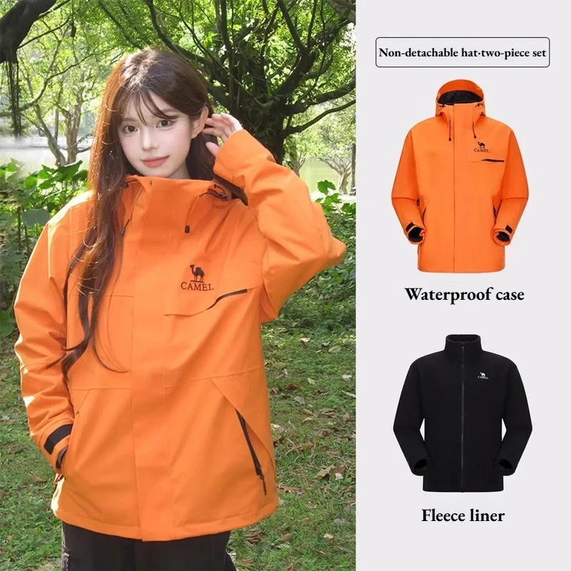 

Golden Camel 3-in-1 Outdoor Fleece Jackets for Woman Professional Hiking Camping Skiing Climbing Jacket 2026 New Casual Clothes