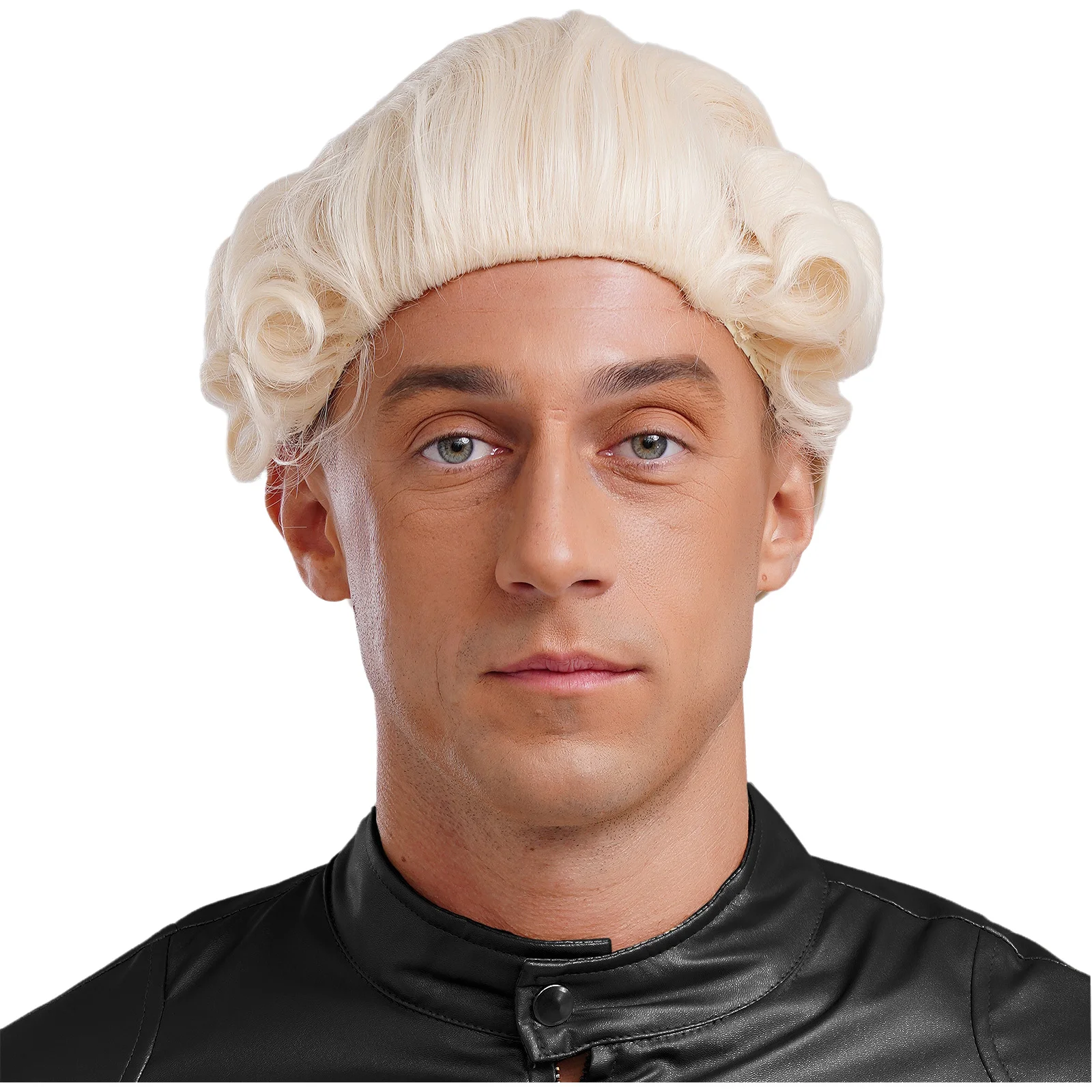 Perruque de cheveux humains bouclés réglables avec tresse pour hommes, accessoire de cosplay, tenue de sauna de performance, avocat de Washington, Queensland, Halloween