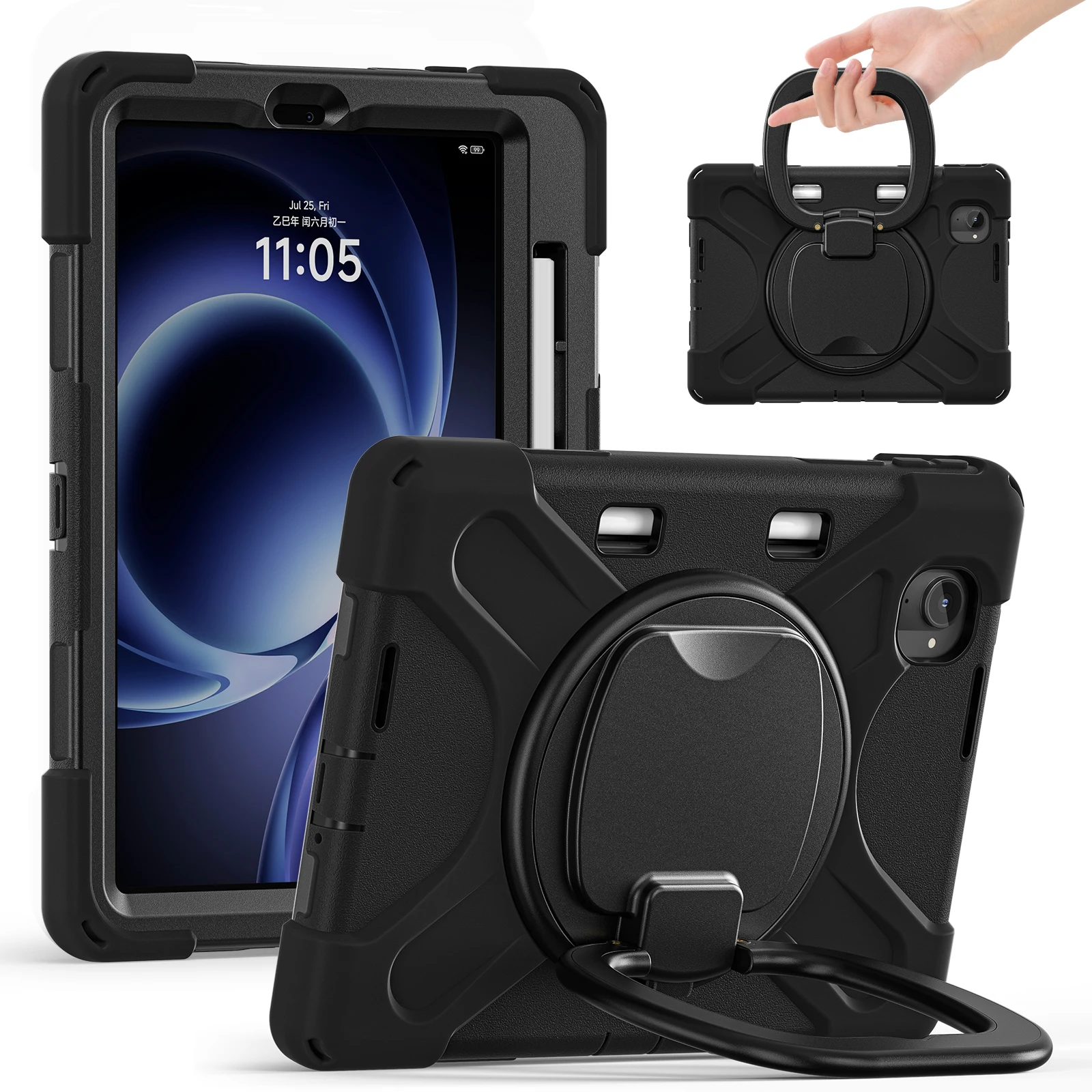 

For Xiaomi Redmi K Pad 8.8 Pad Pro 12.1 SE 8.7 Heavy Duty PC Armor Case 360 Rotating Cover For Xiaomi MiPad 7 11.2 6 5 11 inch