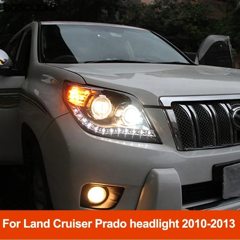 

Стайлинг автомобиля для фар Toyota Land Cruiser Prado 2010 2011 2012 2013, светодиодные фары Prado, линзы DRL, двойной луч H7 HID Xenon