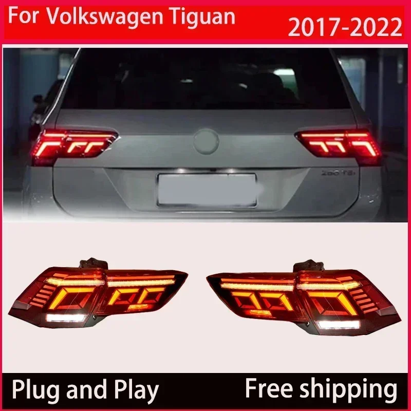Per Volkswagen Tiguan 2017-2022 gruppo fanale posteriore a LED segnale dinamico indicatori di direzione DRL luce freno accessori automobilistici