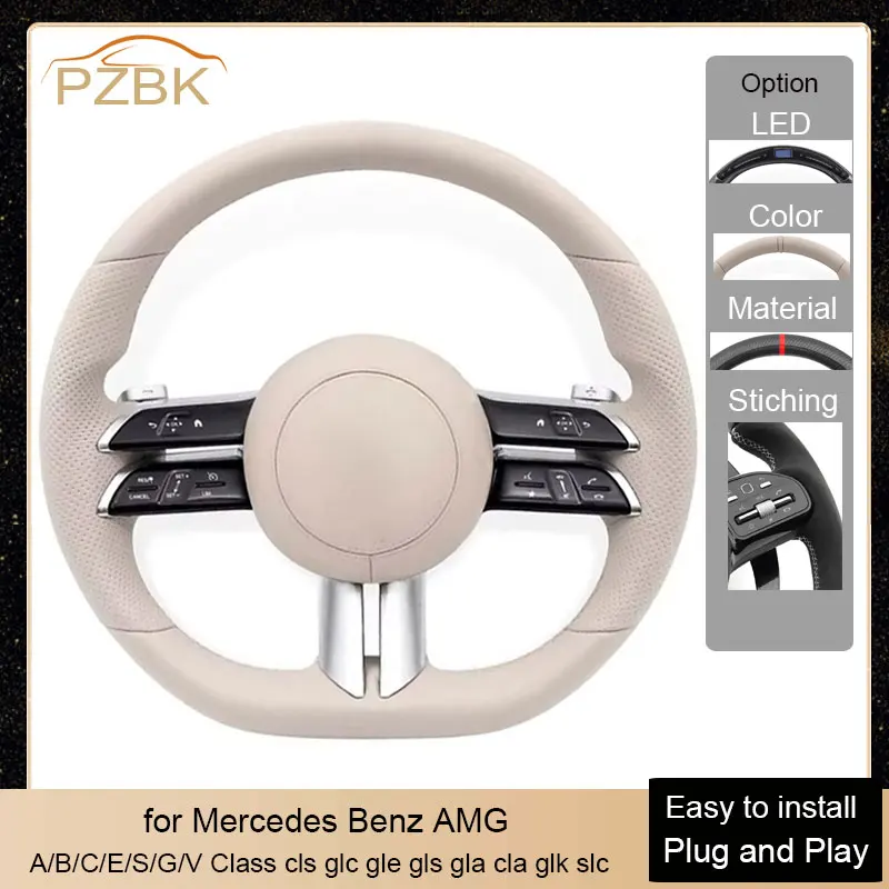 

Car Steering Wheel Beige Assembly for Mercedes Benz AMG W177 W204 W205 W206 W213 W217 W222 W223 W176 W290 W292 Cls Glc Gle
