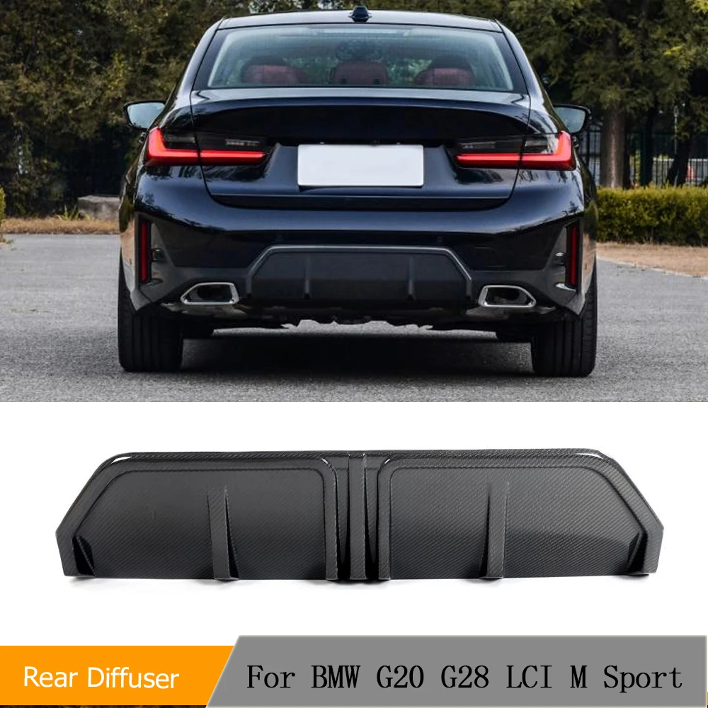 Car Racing Rear Diffuser Lip For BMW G20 3 Series G28 2022 2023 Car Rear Bumper Lip Splitter Diffuser Lip Carbon Fiber Spoiler