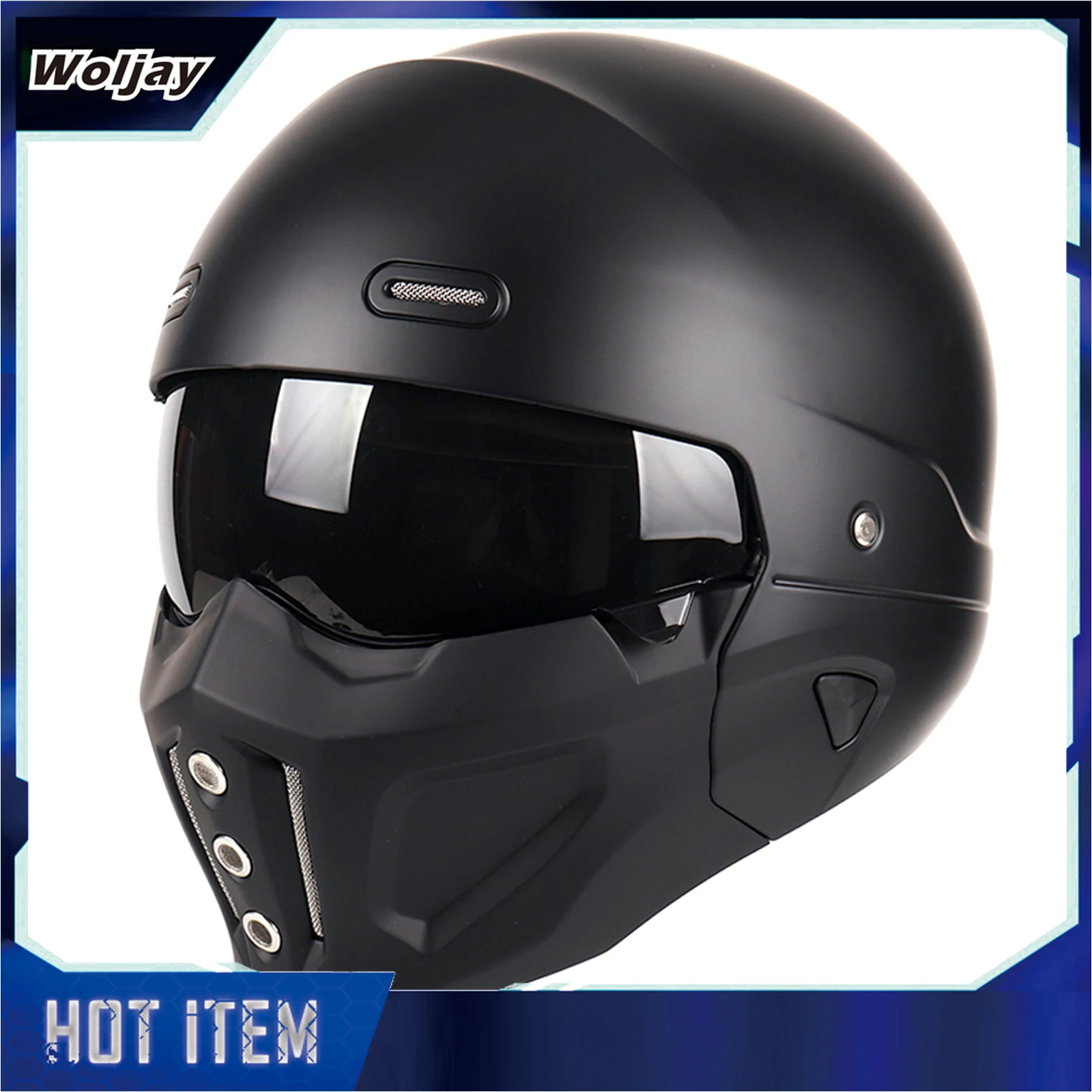 

Open Face Full face Helmet Motorcycle Modular Helmets for Unisex-Adult Street Bike Cruiser Scooter DOT Approved