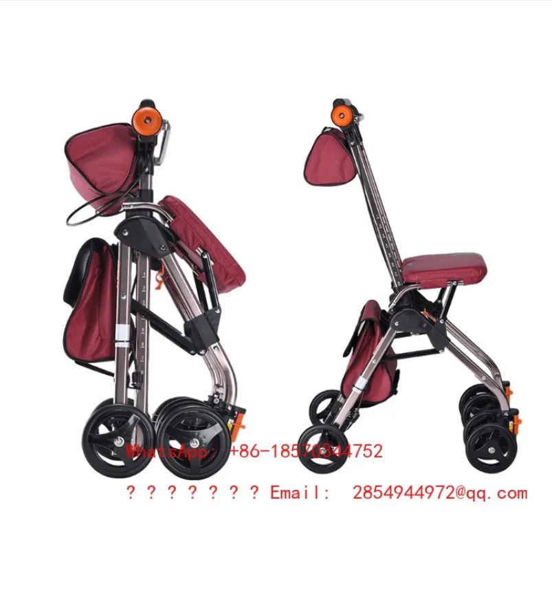 

Walker Can Sit on Ultra-light Portable and Lightweight Elderly Walker Trolley