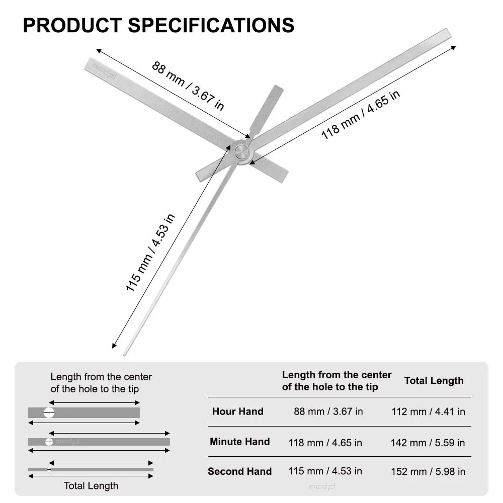 MCDFL Silver Clock Hands Machinery Wall Klokken Mechanism Kit Needles Clockwork Movement Watch Repair Tools Building DIY Kitchen