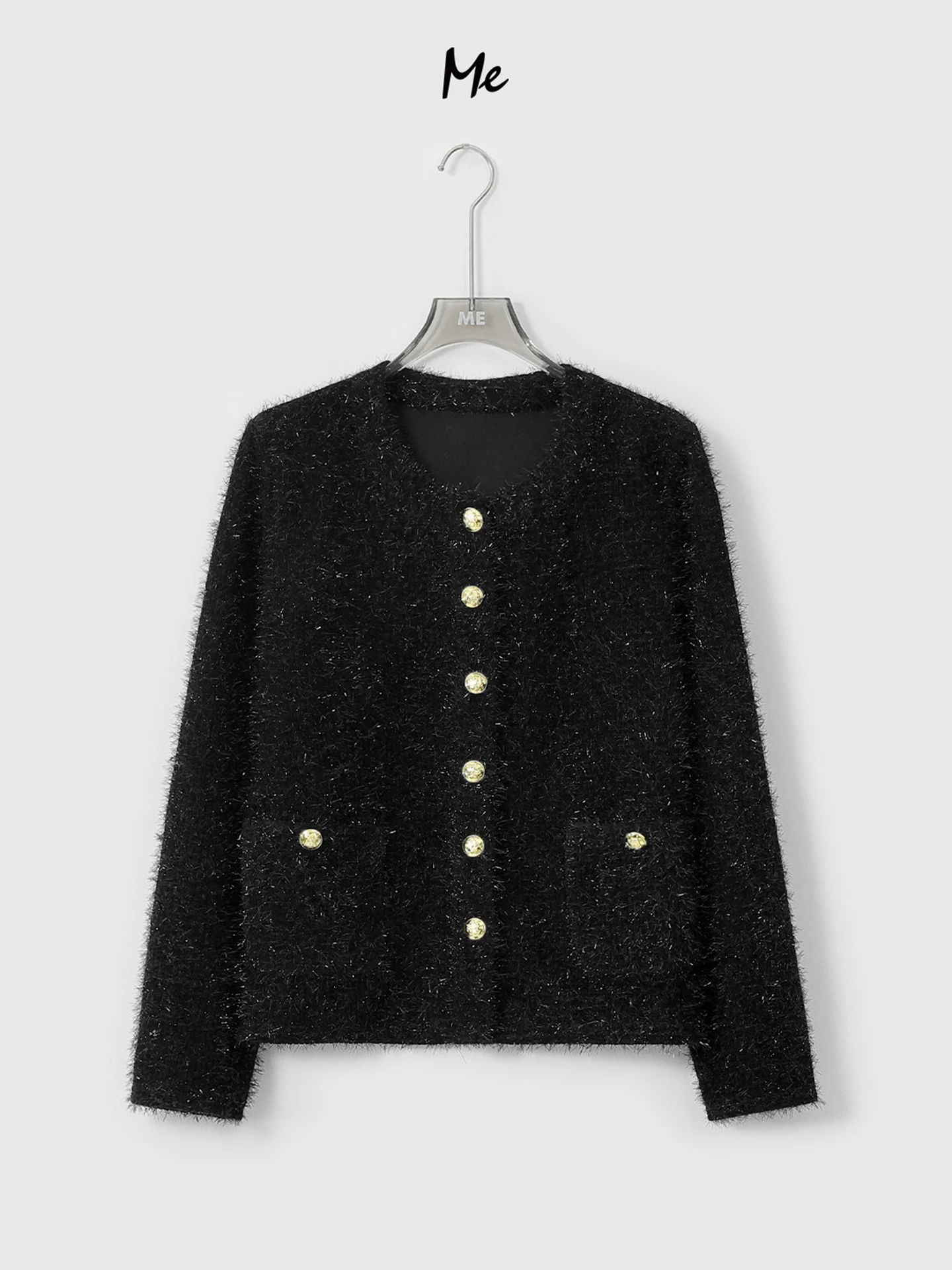 

Lao Yang's Personal ME Coral Little Gold Bean ort Jaet Winter Faion Casual Loose Warm Sli Polyester Outerwear