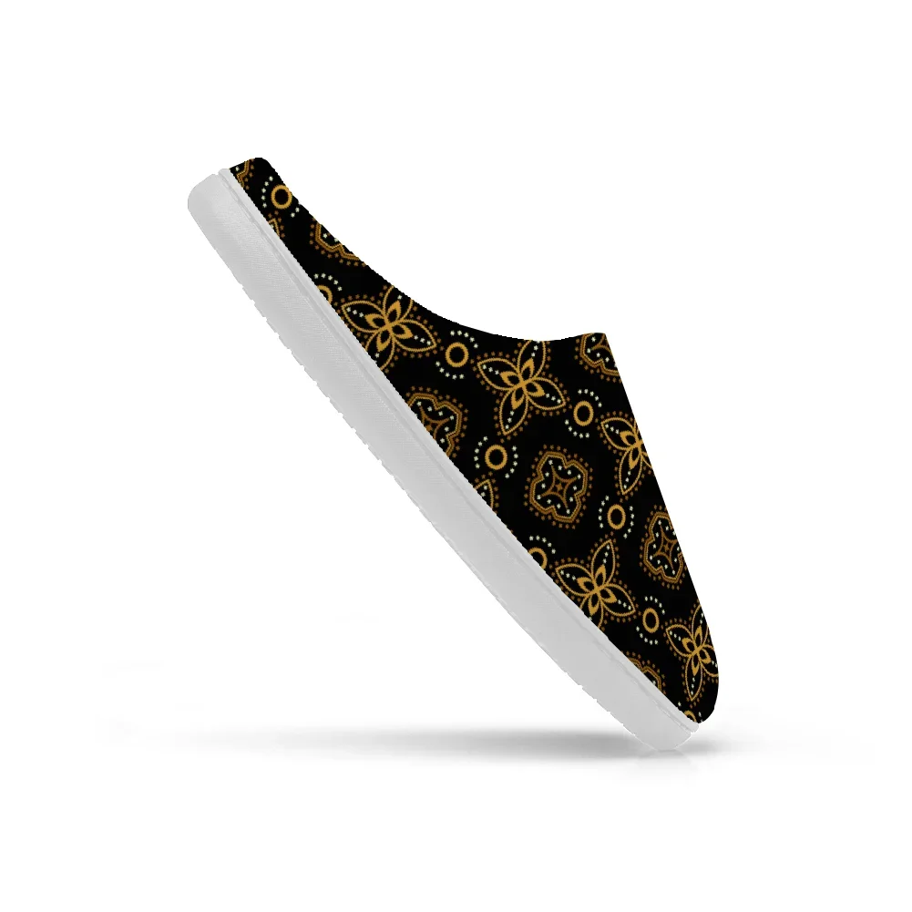 Ornate lines Keep Smiling Home Cotton Slippers for High Quality Plush Casual Keep Warm Shoes Thermal Slipper