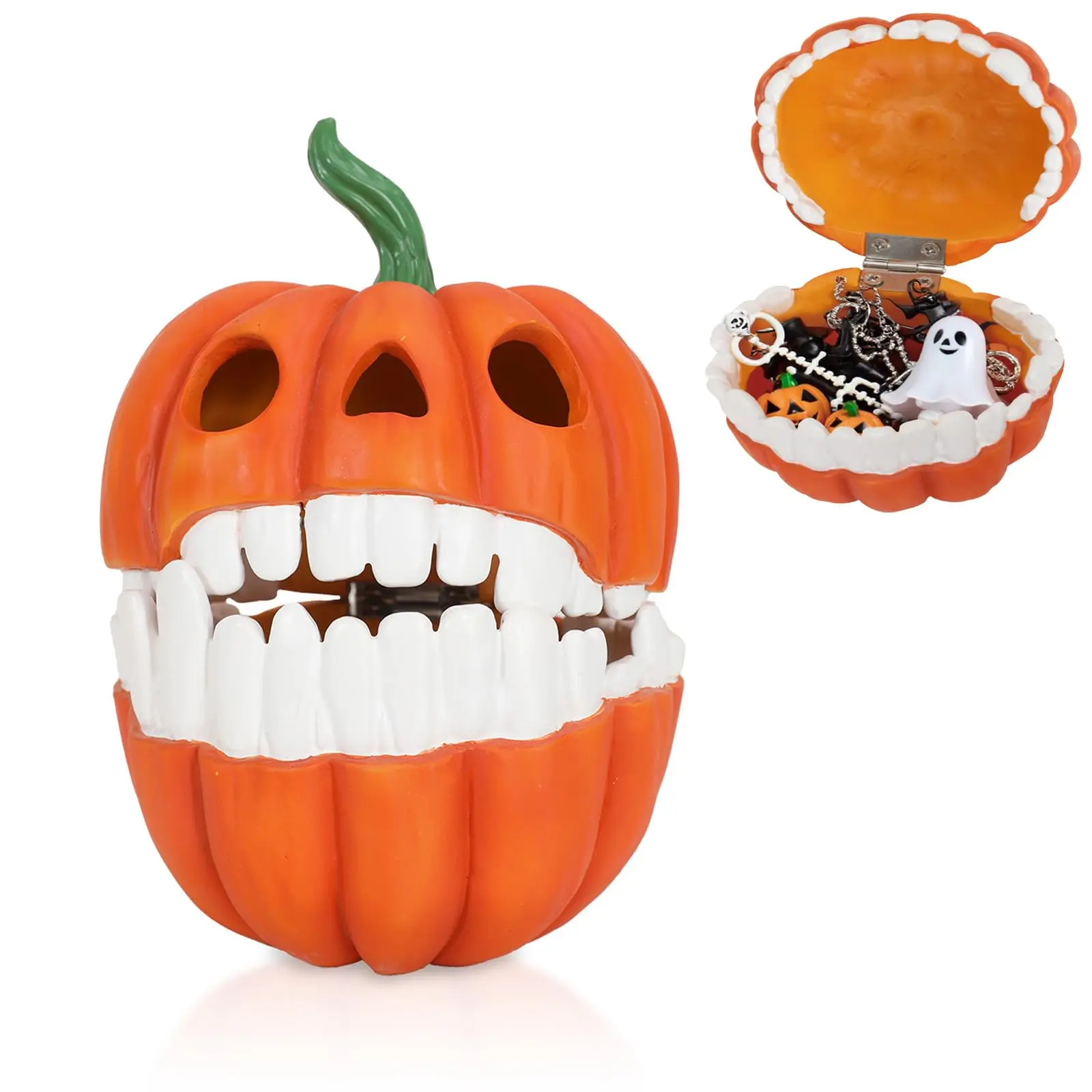 

Halloween Pumpkin Candy Dish Bowl Snack Tray Resin Pumpkins Holder Dish for Home Decor Trick or Treat Props