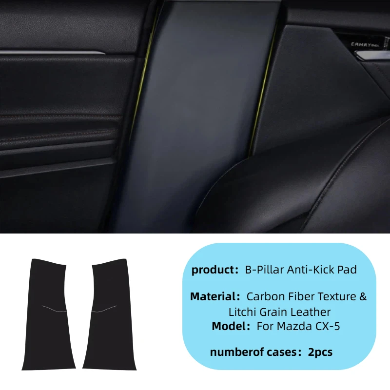 For Mazda CX-5 Car B-Pillar Anti-Kick Pad Protector Sticker Seat Belt Anti-Scratch Guard Trim Accessories
