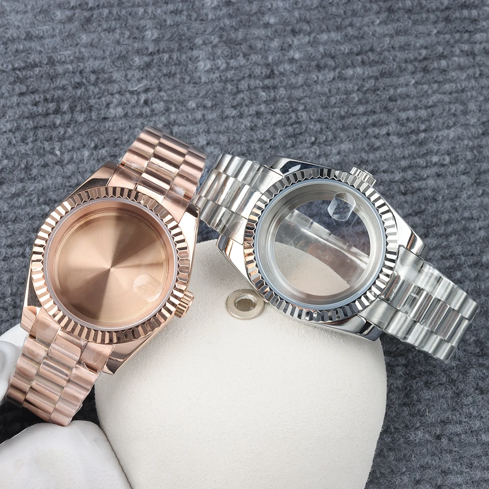 

36mm 39mm Watch Case Sapphire glass NH35 Watch Accessories For NH35 NH36 Automatic Movement Stainless Steel Datejust Watch Case