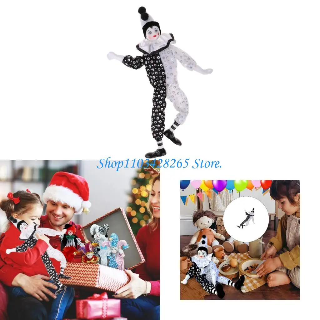 

Элегантная 16 -дюймовая фарфоровая кукла Клоуна Марионет