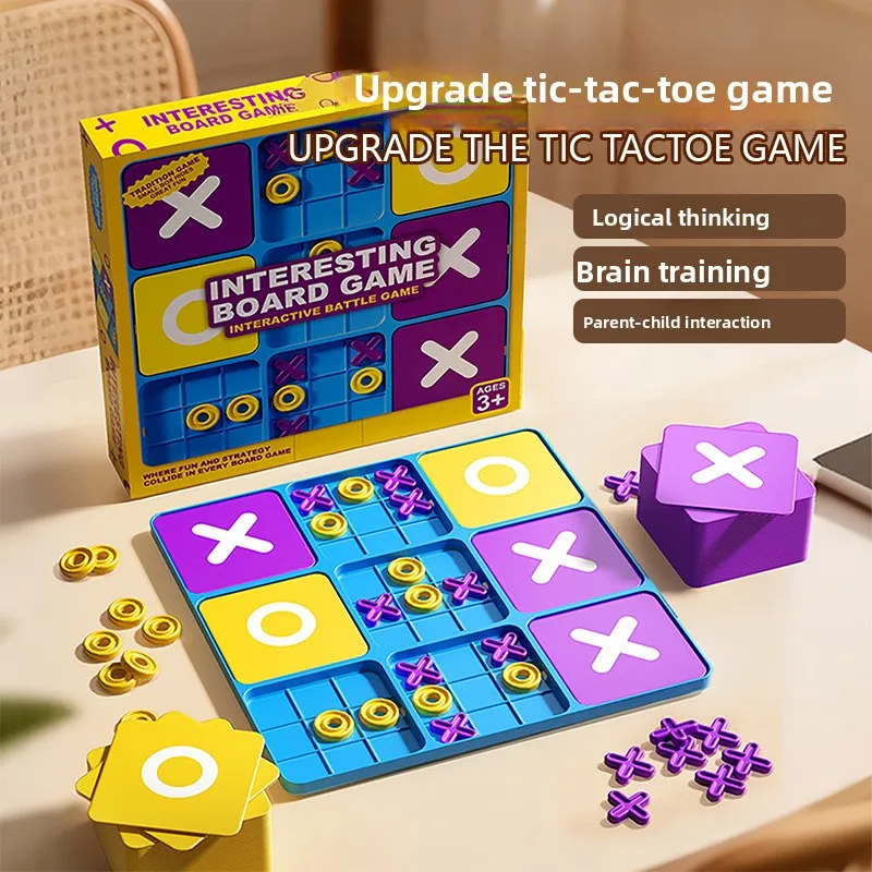 

Семейная интерактивная обучающая настольная игра Fun Tic-Tac-Toe для развития мышления, логических и адаптирующих навыков, детский подарок
