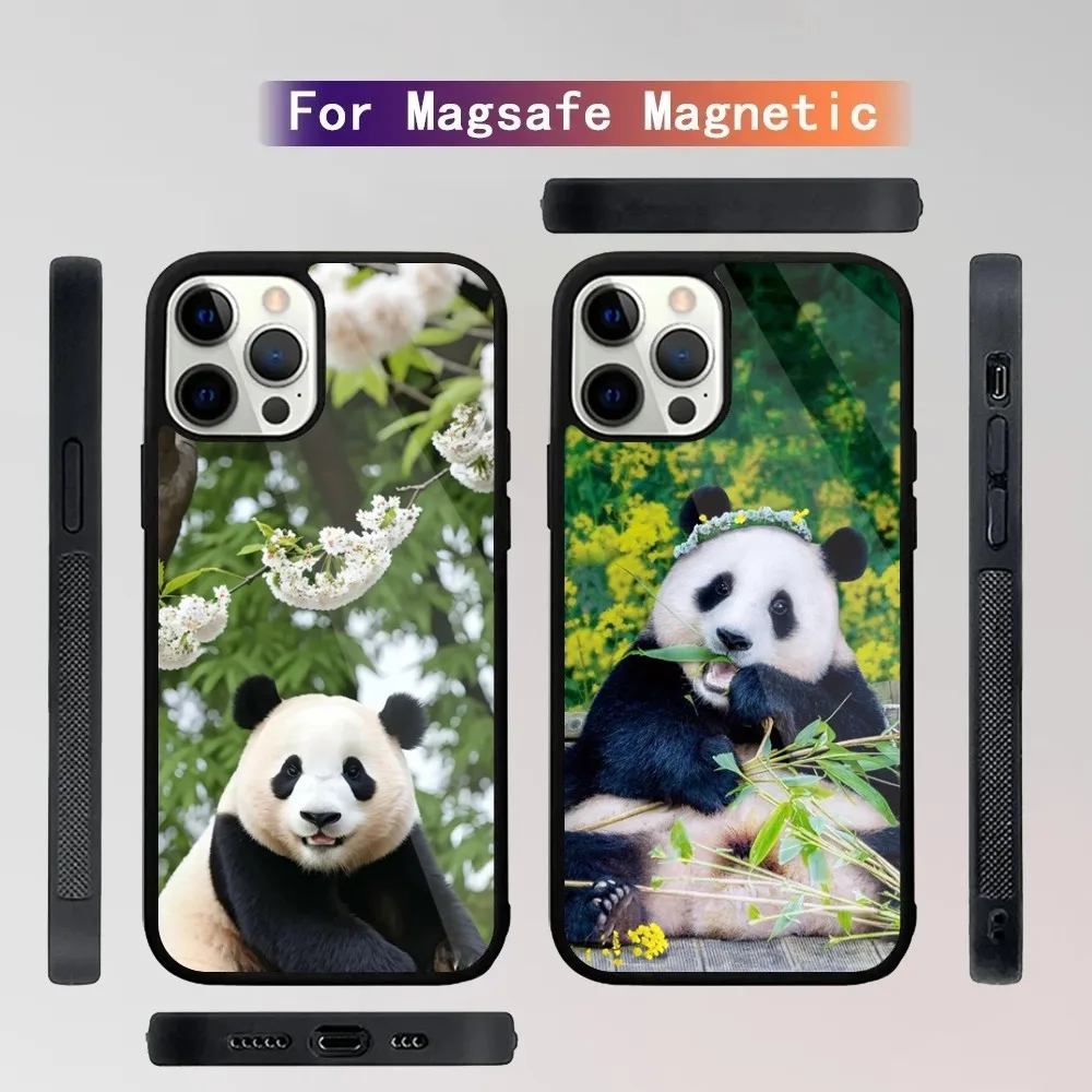 Cute Fubao panda Phone Case For iPhone 15,14,13,12,11,Plus,Pro,Max Mini Magsafe Magnetic Wireless Charging