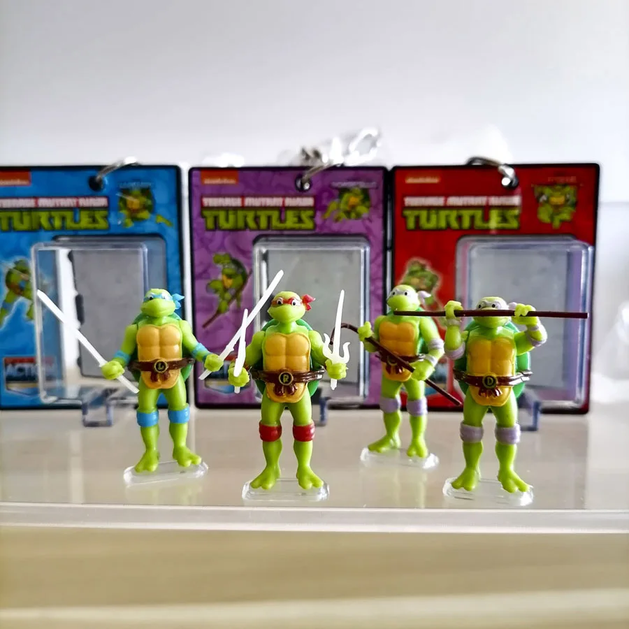 Worlds Smallest Micro Figures Teenages Mutants Ninja Turtles Leonardo Da Vinci Raphael Pendant Gifts Toy Model Anime Collect