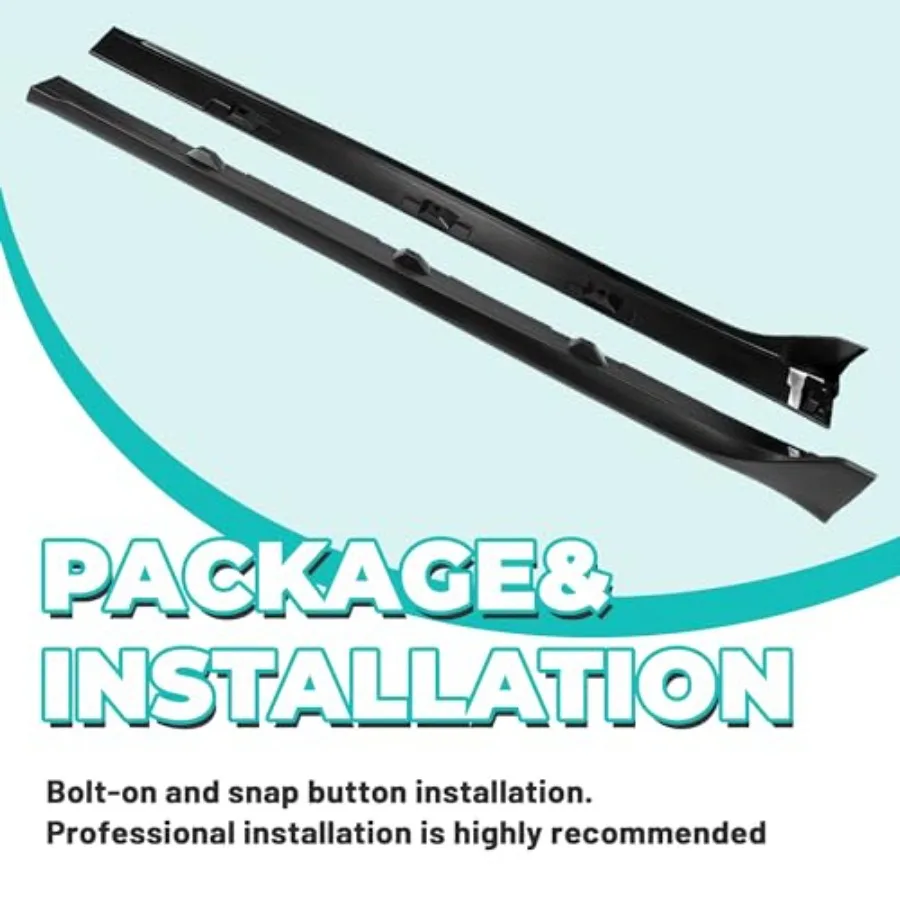 KUAFU Side Skirt Extension Replacement for 2016-2021 Honda Civic 4 Door Sedan Including Si Model Type-R Style Bottom Side Line