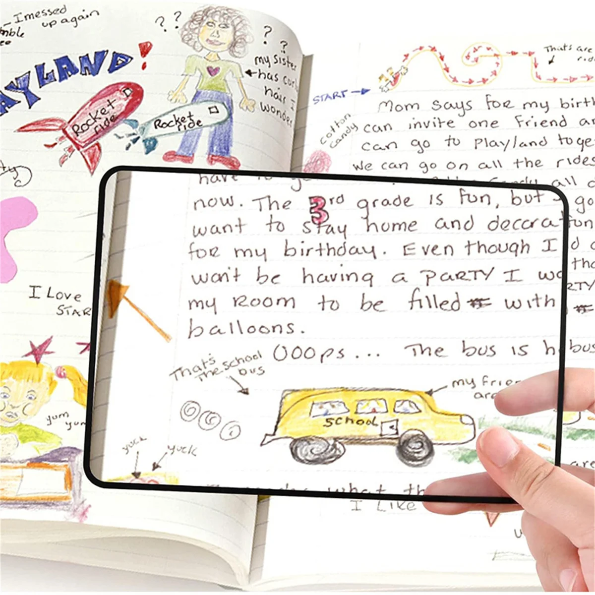 1 piece of full page 3 times magnifying glass reading aid pvc page easy to carry reading magnifying glass