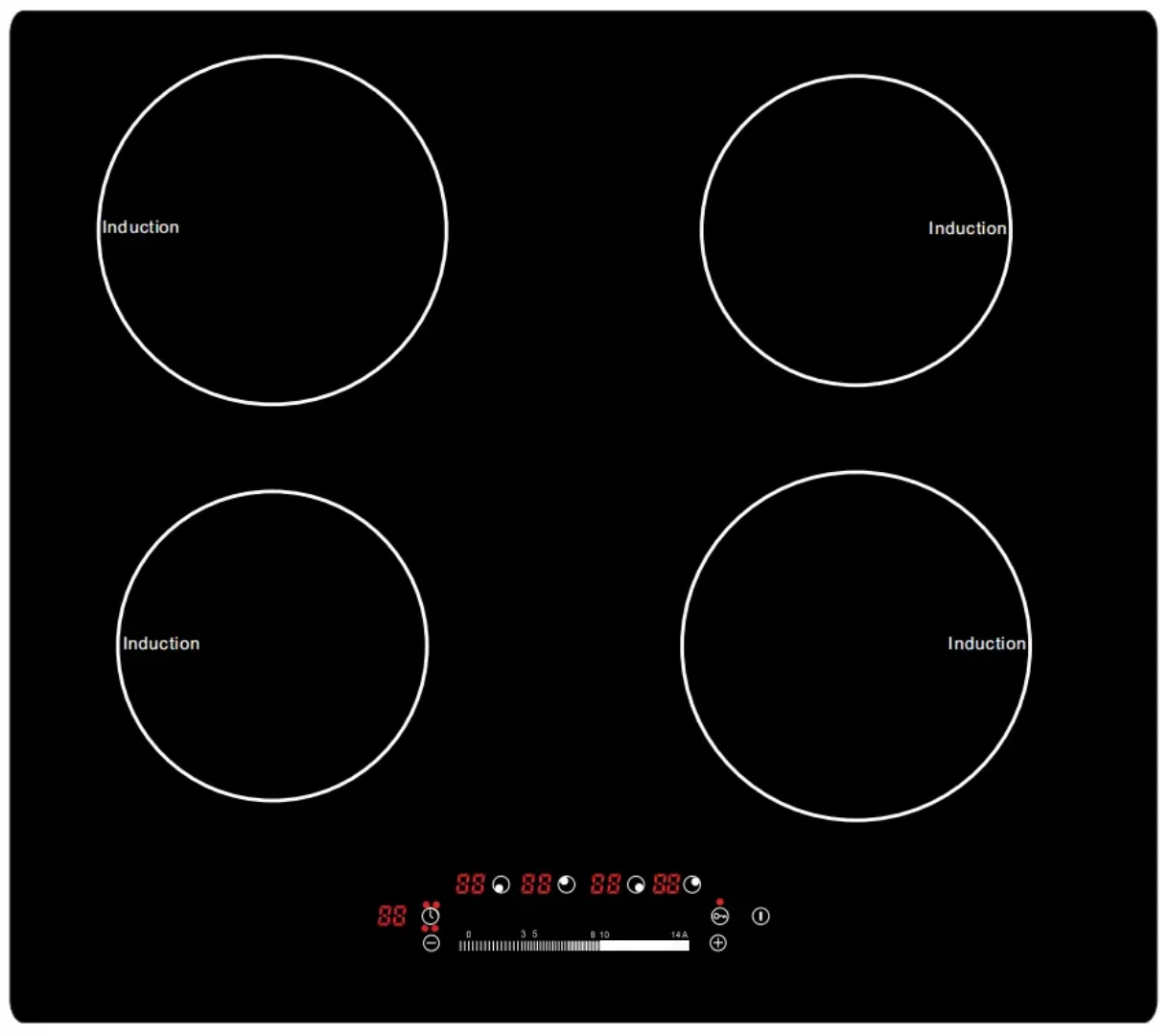 New Kitchen 4 Burner Induction Cooker Built in Stove Induction Cooktop Kids Safety Child Lock Induction Cooktops 4 burner