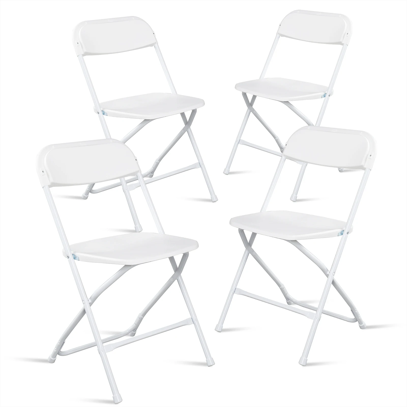 

4pcs Injection Molding Classic Garden Plastic Folding Chair White