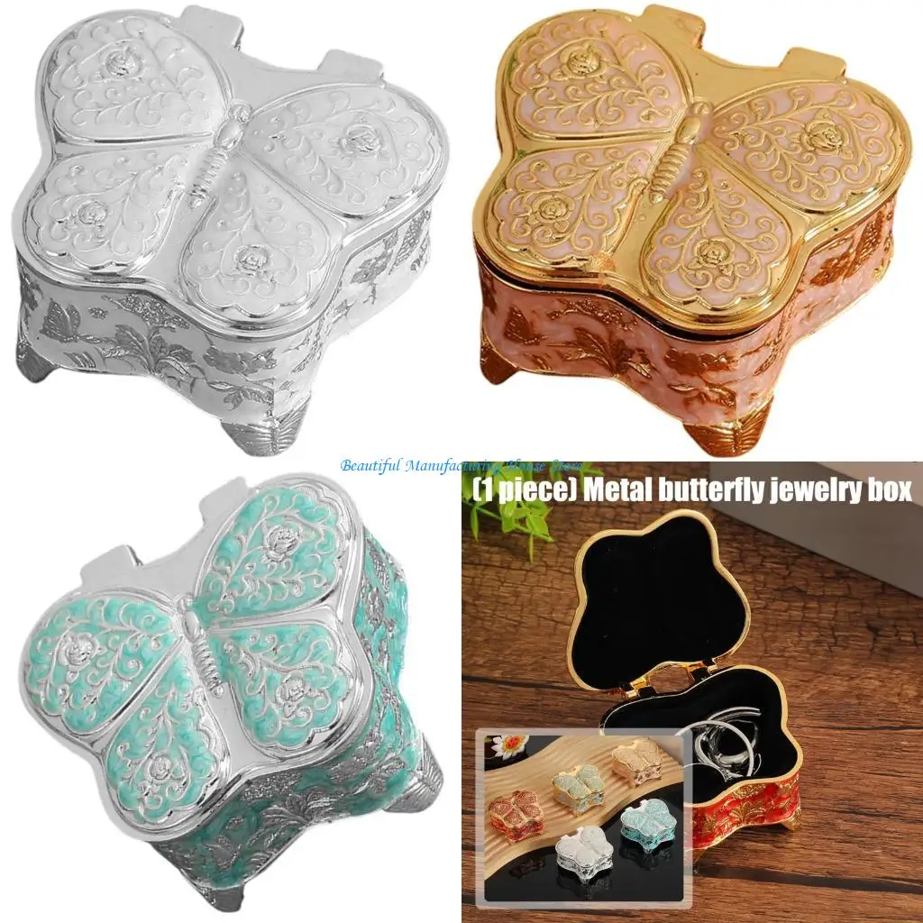 

E56A Butterfly Space Saving Design Elegant Rings Holder Metal Texture for Rings