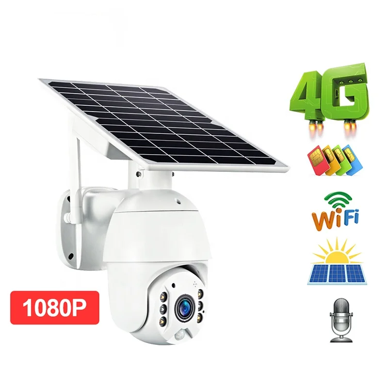 2021 Hot Amazon Hot 1080P Motion Detection Outdoor Security CCTV 2MP Solar 4G alert smart HD PTZ camera