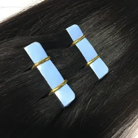 Bande droite dans les Extensions de cheveux humains Extensions de cheveux naturels 1B 100% Remy peau trame colle adhésive sur pour Salon de haute qualité 3