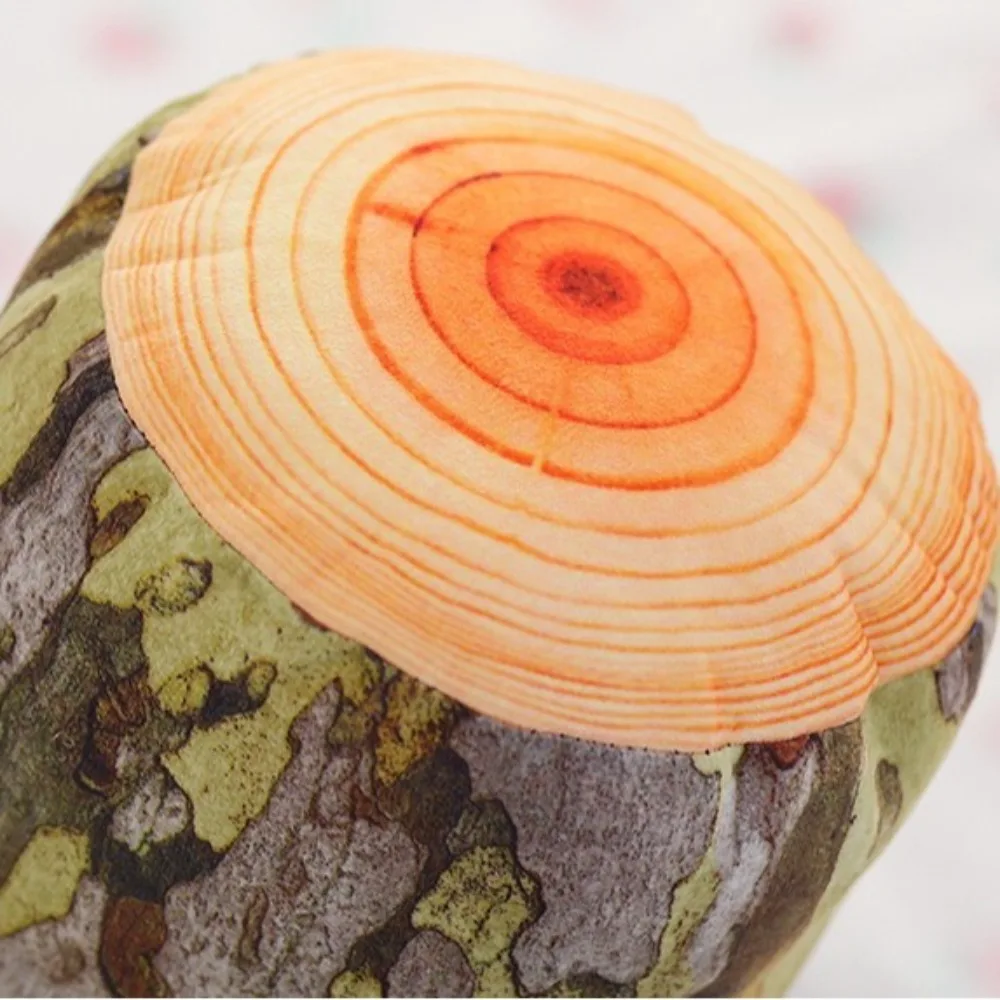 Ginkgo Tree Simulation Tree Stump Pillow Soft Simulation Appearance Plush Pillow Tree Stump Shape Soft Seat Cushion Gift