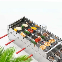 Commercial Stainless Steel Grill Skewers Full-automatic Barbecue Rotate Machine Width Adjustable Hot Dog Roller